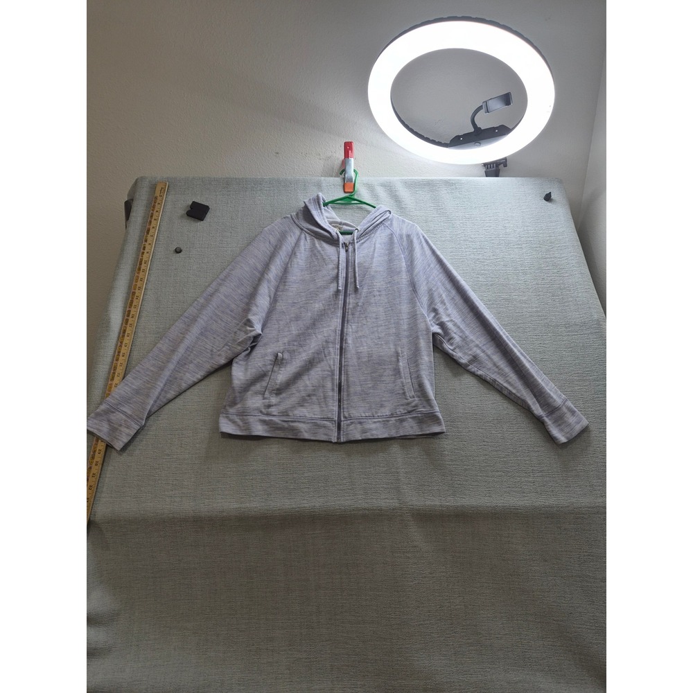 Everlast Hoodie Womens XL Heather Purple Cotton Fleece Lined Raglan Sleeve